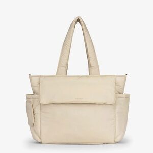CALPAK Diaper Tote Bag with Laptop Sleeve in Oatmeal